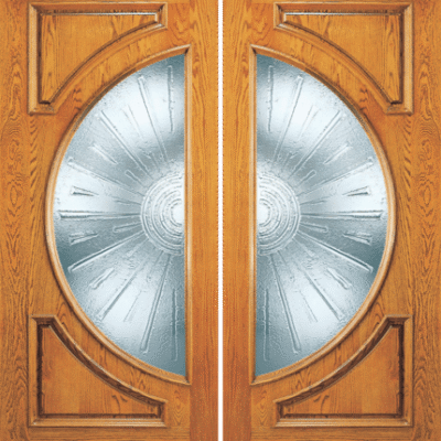 Road Oak Single Exterior Wood Door Model 108-B