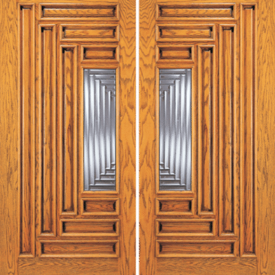 Road Oak Single Exterior Wood Door Model 109-A