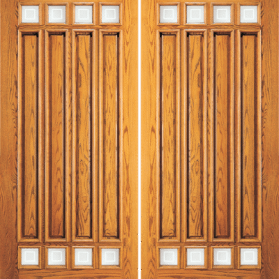 Road Oak Single Exterior Wood Door Model 114