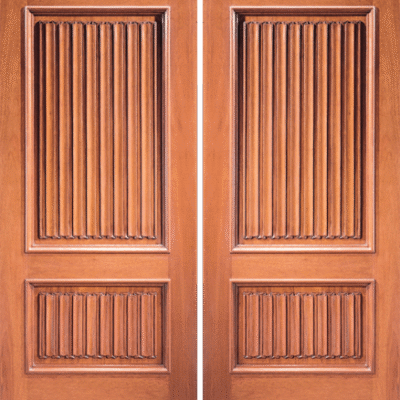 Mahogany Double Exterior Wood Door Model 11