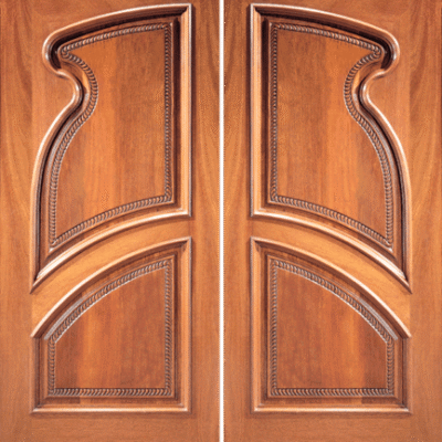 Mahogany Double Exterior Wood Door Model 13