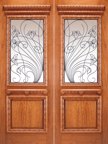 Mahogany Double Exterior Wood Door 155 Porto