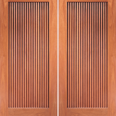 Mahogany Double Exterior Wood Door Model 15