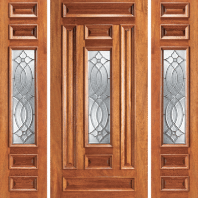 Mahogany Single Exterior Wood Door Model 203-A