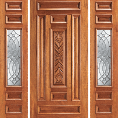 Mahogany Single Exterior Wood Door Model 203-CP