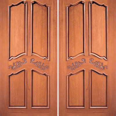 Mahogany Double Exterior Wood Door Model 304