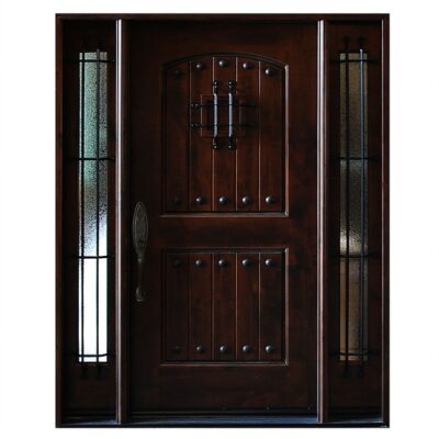 Mahogany Double Exterior Wood Door KA MCD 1D 2S