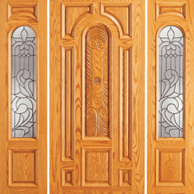 Road Oak Single Exterior Wood Door Model 525-CP
