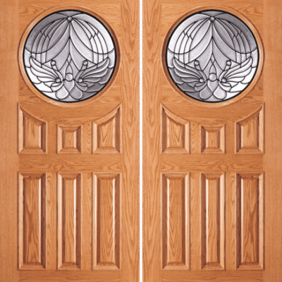 Road Oak Single Exterior Wood Door Model 54-A