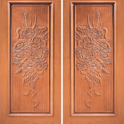 Mahogany Double Exterior Wood Door Model 5