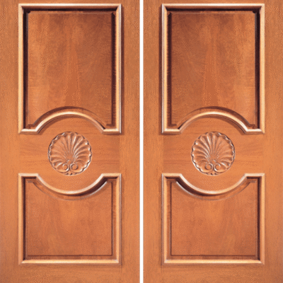 Mahogany Double Exterior Wood Door Model 620