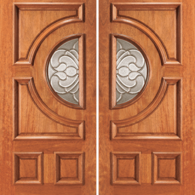 Mahogany Single Exterior Wood Door Model 670