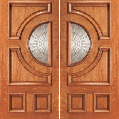 Mahogany Single Exterior Wood Door Model 676
