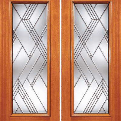 Mahogany Double Exterior Fiberglass Door 800-Series