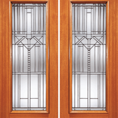 Mahogany Double Exterior Fiberglass Door 810-Series