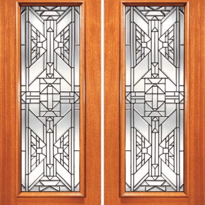Mahogany Double Exterior Fiberglass Door 820-Series
