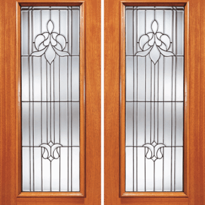 Mahogany Double Exterior Fiberglass Door 850-Series