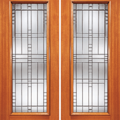 Mahogany Double Exterior Fiberglass Door 860-Series