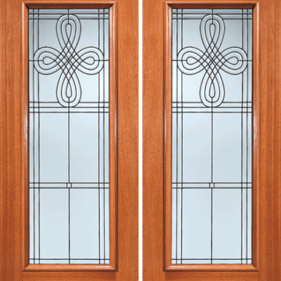 Mahogany Double Exterior Fiberglass Door 880-Series