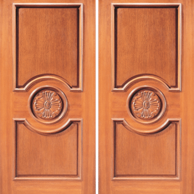 Mahogany Double Exterior Wood Door Model 8