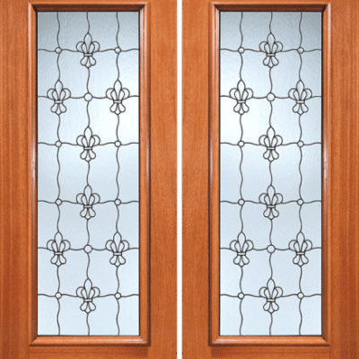 Mahogany Double Exterior Fiberglass Door 902-Series