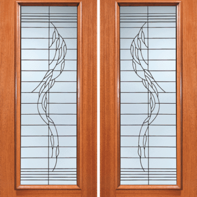 Mahogany Double Exterior Fiberglass Door 903-Series