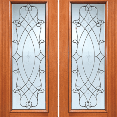 Mahogany Double Exterior Fiberglass Door 912-Series