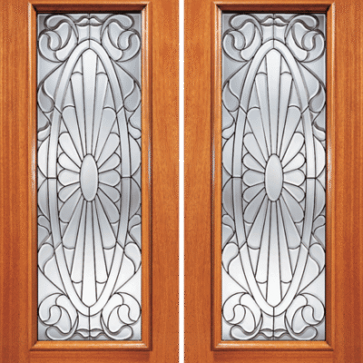 Mahogany Double Exterior Fiberglass Door 930-Series