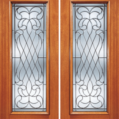 Mahogany Double Exterior Fiberglass Door 970-Series