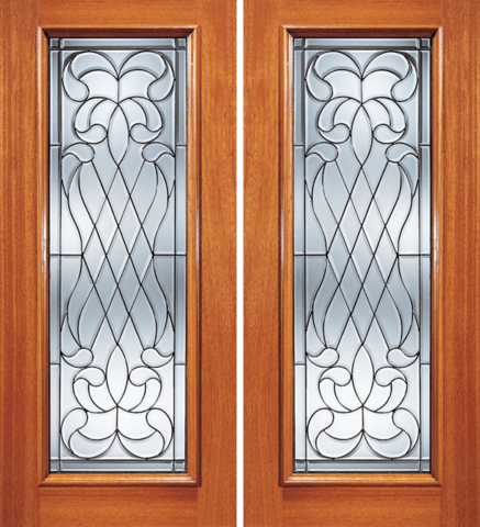 Mahogany Double Exterior Fiberglass Door 970-Series - Jeunesse Wood ...