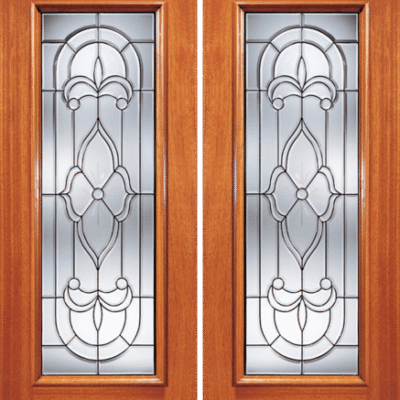 Mahogany Double Exterior Fiberglass Door 980-Series