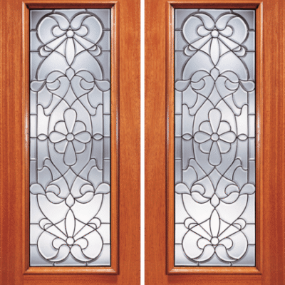 Mahogany Double Exterior Fiberglass Door 990-Series