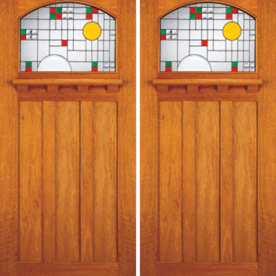 Mahogany Double Exterior Wood Door AC-706-A