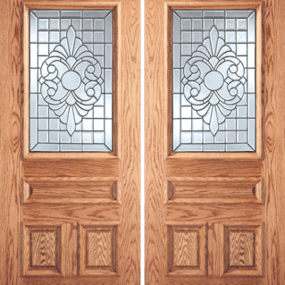 Mahogany Double Exterior Fiberglass Door E-Philadelphia