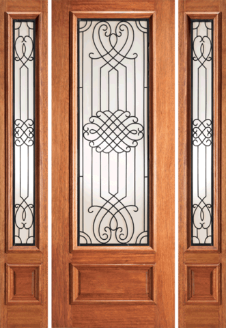 Mahogany Single Exterior Fiberglass Door IR-739 Standard