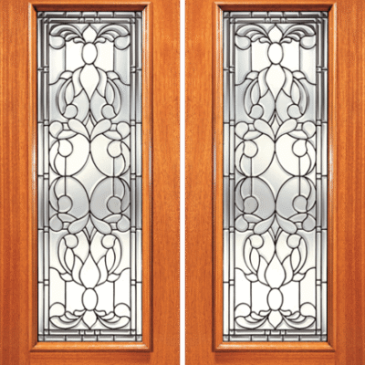 Mahogany Double Exterior Fiberglass Door L-Series