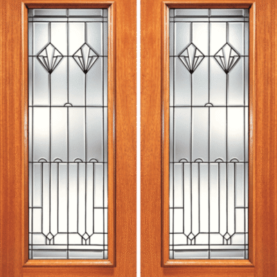 Mahogany Double Exterior Fiberglass Door N-Series