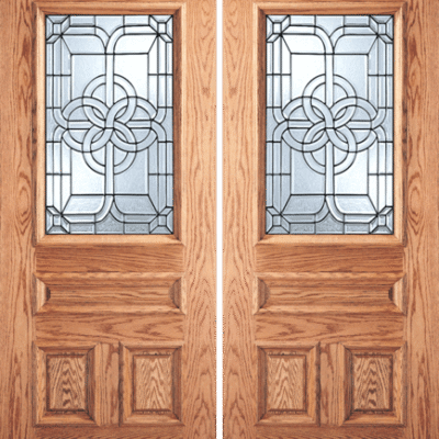 Mahogany Double Exterior Fiberglass Door R-Los Angeles