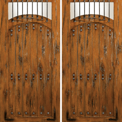 Mahogany Double Exterior Wood Door SW-64